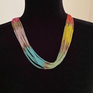 Rainbow Ombre Chain Necklace